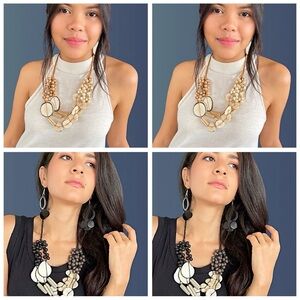 WHOLESALE JEWELRY LOT 4 TAGUA NUT NECKLACES UNIQUE GIFT statement ecuador W65